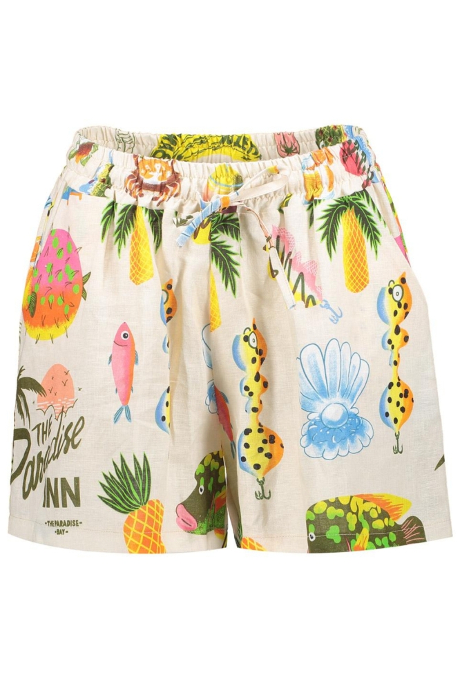 SHORT MET PRINT 51353 70 000721 LIGHT SAND/BLUE/GREEN